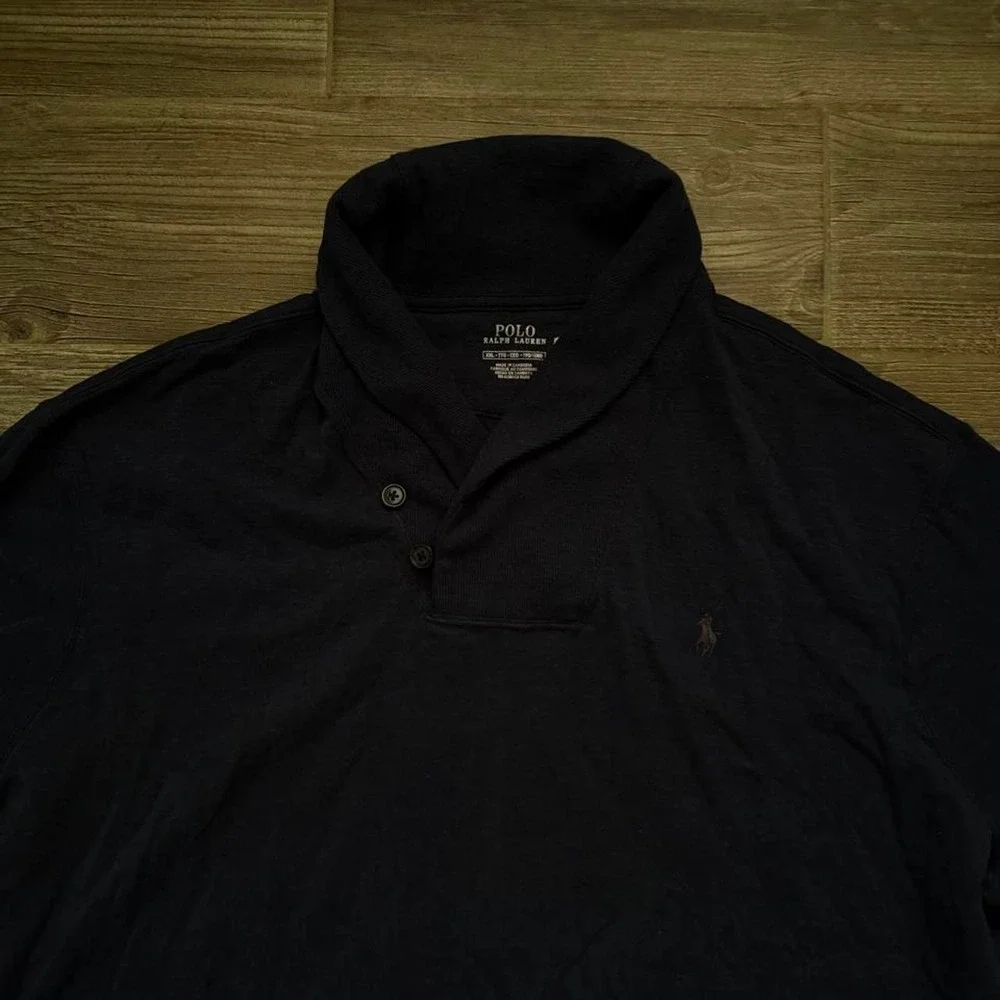 Navy Polo Ralph Lauren shawl collar sweatshirt size xxl